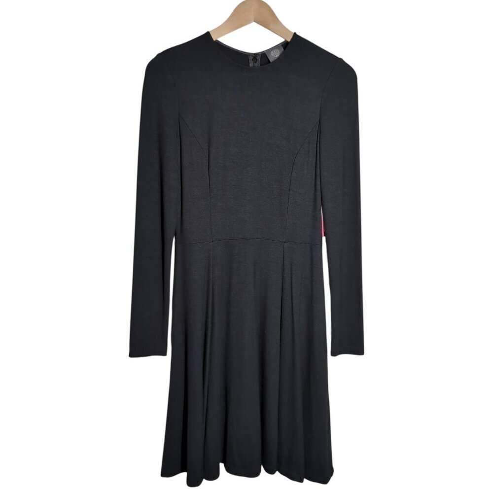 Vince Camuto Fit & Flare Dress Size 6‎ NWT Long-Sleeve LBD Little Black Dress